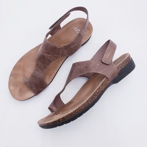 Dansko Reece Brown Leather Sandal Thong Toe Slingback Women's‎ Size EU 41 US 11